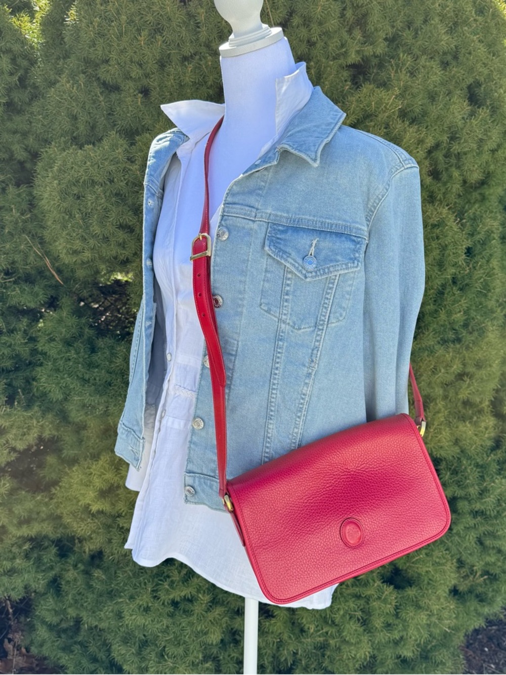 Mark Cross Vintage Women's Red Leather Crossbody Bag